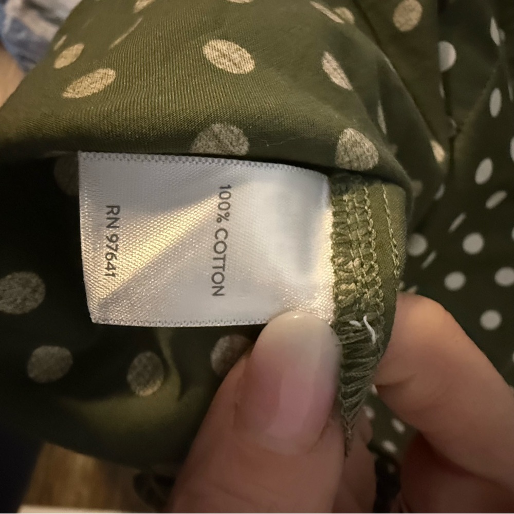 J. Jill Olive Polka Dot Midi Dress Petite - Picture 5 of 5